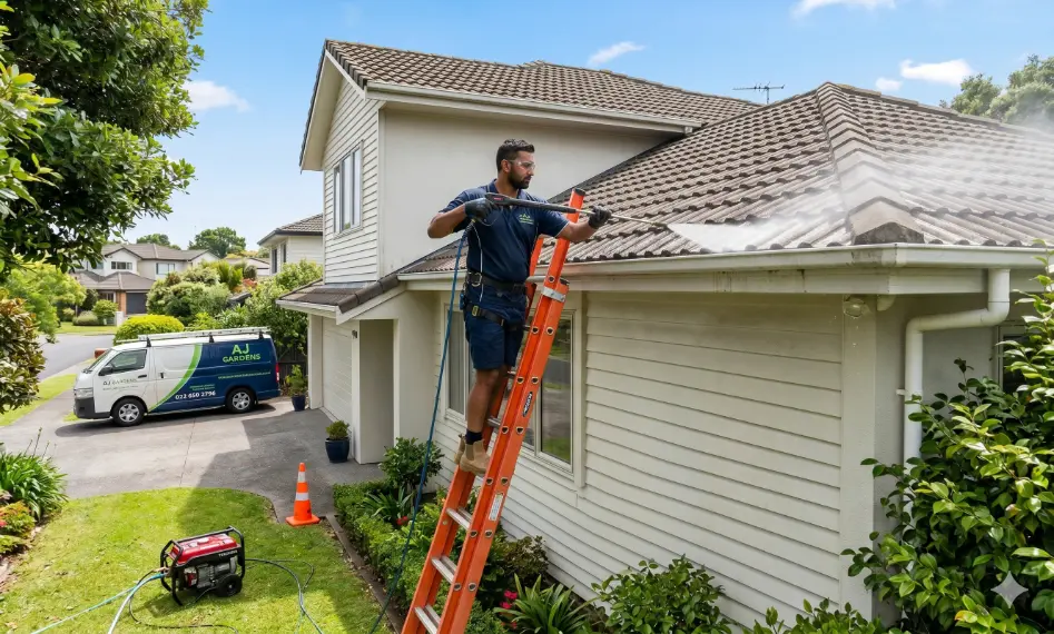 Exterior house washing and water blasting in Papakura, Auckland